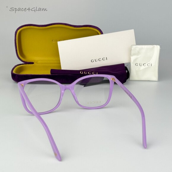 Gucci Women Eyeglasses Violet Demo Square GG0026O 014 BRAND NEW main image 5
